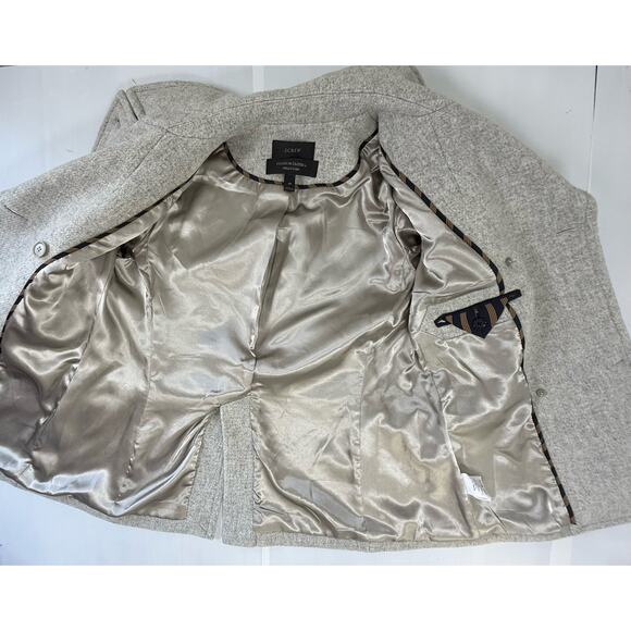 J Crew Sz 4P Majesty Peacoat Wool Blend Stadium Cloth Nello Gori Coat Gray - Picture 12 of 14